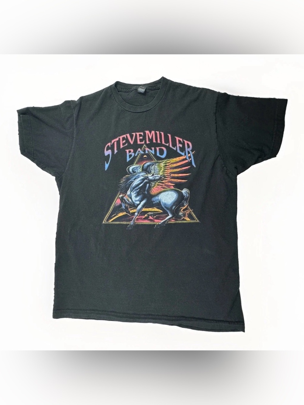 Steve Miller Band 2019 Tour T Shirt Large Black Pegasus Graphic Rock Concert Tee